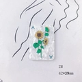 Detailed view of Ace card acrylic pendant with sunflower print and marble texture, 42x29mm - Sunflower Poker Card Style (2#)
