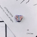 Macro detail of 17x13mm colorful ceramic butterfly bead for DIY jewelry making - Butterfly Style (3#)