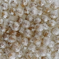 Perle tonde in acrilico argento lucido con texture a righe per creazione gioielli - Perlina Sferica a Trama Intrecciata Argento Brillante (A55#)