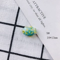 Blue ceramic fish pendant with yellow spots for DIY jewelry making, size 18x13mm - Bright Blue Yellow Spots (9#)