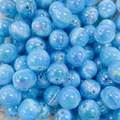 Perline acriliche azzurre iridescenti per la creazione di braccialetti fai-da-te e gioielli - Perlina Rotonda Cangiante Aurora Blu Chiaro (A3#)