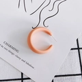 Macro detail of apricot matte acrylic C-shaped hoop earring on a minimalist card - Apricot (4#)