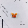 Macro view of 16x13mm orange butterfly ceramic bead accessory for DIY jewelry making - Butterfly Style (10#)