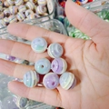 Perle a bolle in acrilico a righe colorate con finitura aurora per creazione di gioielli - Perlina Cangiante a Strisce Candy a Tre Colori (A38#)