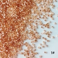 Detailed macro view of 2mm rose gold glass tube beads for DIY jewelry making and crafts - 50g (Approx. 5200 Pcs) / Rose Gold (1#)