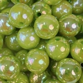 Perle in acrilico verde cangiante con finitura aurora per creazione gioielli fai-da-te - Perlina Rotonda Cangiante Aurora Verde (A85#)
