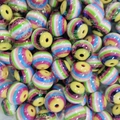 Perline acriliche colorate a strisce per gioielli fai-da-te con finitura liscia lucida - Perlina Sfusa Fai-da-te a Strisce Lucide Multicolore (A9#)