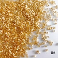 Macro view of 2mm amber glass bugle beads for DIY jewelry making and beadwork color 8# - 50g (Approx. 5200 Pcs) / Amber Gold (8#)