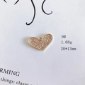 Golden heart pendant with sparkling rhinestones, 20x13mm size for DIY jewelry making - Rhinestone Encrusted Heart Style (9#)