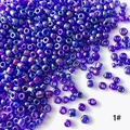 Makroaufnahme von 4mm lila irisierenden Glasperlen für DIY Schmuck mit Metallic-Glanz - Lila Irisierender Stil (1#)