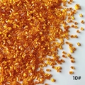 Macro detail of 2mm orange transparent glass tube beads for DIY jewelry making accessories - 50g (Approx. 5200 Pcs) / Transparent Orange (10#)