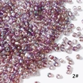 Makro-Detail von 4mm lila AB schillernden Glasperlen für DIY-Schmuckherstellung Farbe 2 - Lila Verlaufsstil (2#)