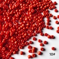 Vista piatta di perline di vetro arancioni da 4 mm per creazioni di gioielli DIY - Confezione da 50g (Circa 610 Perle) / 10#-ai-Rosso Arancio