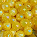 Perline in acrilico giallo aurora con finitura perlata a sirena per gioielli fai-da-te - Perlina Rotonda Gialla a Lustro Perlato Cangiante (A44#)
