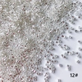 Macro shot of 2mm silver-lined bugle beads for DIY jewelry and beaded crafts - 50g (Approx. 5200 Pcs) / Silver Lined (12#)