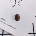 Macro view of a polished mocha oval resin gemstone for DIY accessories on card - Dark Brown (8#)