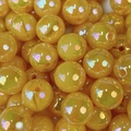 Perle a bolla in acrilico giallo aurora per accessori fai da te per gioielli - Perlina Rotonda Gialla Brillante a Lustro Perlato (A84#)
