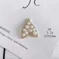 Detailed view of fish tail jewelry charm with white pearls and rhinestones for DIY crafts - Style 1