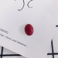 Close-up of polished oval red resin cabochon stone for DIY phone case and shoe charms - Red (13#)