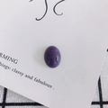 Detailed macro view of a polished purple oval cabochon for DIY jewelry and phone cases - Deep Purple (16#)