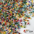 Macro view of colorful 2mm bugle beads with metallic silver lining for DIY jewelry - 50g (Approx. 5200 Pcs) / Multicolor Mixed (22#)