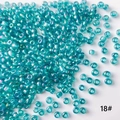 Κοντινό πλάνο με χάντρες 4mm σε χρώμα teal με επίστρωση AB για DIY κατασκευή κοσμημάτων - Γαλαζοπράσινο Ιριδίζον Στυλ (18#)