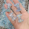 Perline in resina a forma di fiocco con finitura aurora per gioielli fai-da-te e hobby - Accessorio in Resina a Fiocco Cangiante Aurora (A22#)