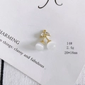 Detail of gold cherry pendant charm with white cat eye stones and sparkling rhinestones - 14#