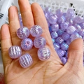 Perline acriliche aurora viola con motivo a melone per creare braccialetti - Perlina Sfusa a Zucca Blu-Viola Cangiante (A32#)