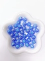 Perle a bolla in acrilico blu aurora iridescenti per gioielli fai da te e bracciali - Perlina Rotonda Cangiante Glitter Blu (A122#)