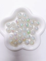 Perline a bolla acriliche aurora per braccialetti fai-da-te in finitura bianco perlato - Perlina Rotonda Cangiante Multicolore a Base Bianca (A118#)