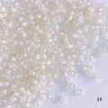Vista macro de cuentas de vidrio esmerilado AB de 4mm para bisutería DIY - Estilo Blanco Lechoso Esmerilado (4#) / Paquete de 450g (Aproximadamente 5400 Piezas) / Blanco lechoso