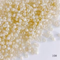 Macro shot of 4mm frosted white pearl seed beads for DIY jewelry making and crafting - Pearlescent White Style (10#) / 450g Pack (Approx. 5400 Pieces) / Artificial Pearl White
