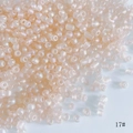 Close-up of 4mm frosted AB champagne pink glass seed beads for DIY jewelry making - Pearlescent Light Pink Style (17#) / 450g Pack (Approx. 5400 Pieces) / Pearlescent Light Pink