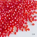 Macro shot of 4mm frosted red glass seed beads for DIY jewelry making and crafting projects - Red-Pink Gradient Frosted Style (21#) / 450g Pack (Approx. 5400 Pieces) / Red-Pink Gradient