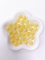 Perle in acrilico giallo con finitura Aurora Borealis per creazione gioielli fai da te - Perlina Rotonda Giallo Brillante a Lustro Perlato Cangiante (A121#)