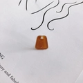 Macro detail of amber trapezoid resin earring pendant with glitter and top drill hole - Amber (2#)