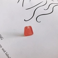 Macro shot of orange translucent trapezoid resin bead with fine glitter and hole - Coral Orange (3#)