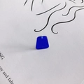 Detailed view of blue glitter resin trapezoid earrings on a minimalist white card - Dark Blue (4#)