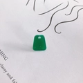 Macro detail of green trapezoid resin pendant with fine glitter and pre-drilled hole - Emerald Green (5#)