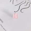 Close-up of pink translucent trapezoid resin earrings with subtle glitter and 925 silver pins - Pale Pink (7#)