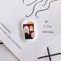 Detail of acrylic oval pendant with retro bohemian architecture art and 40x24mm dimensions - Retro Bohemian Architecture (4#)