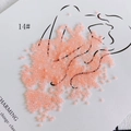 Close-up of 2mm light pink glass beads arranged as hair on a minimalist portrait card - 450g Pack (Approx. 57600 Pcs) / 14#