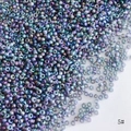 Macro view of 2mm rainbow AB glass seed beads with metallic luster for DIY jewelry making - Style 5# / 450g Pack / Iridescent Rainbow