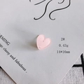 Dettaglio del ciondolo a cuore in acrilico rosa con glitter per orecchini, 14x16mm, 0,43g - Rosa Traslucido (2#)
