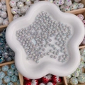 Perles disco pavées de cristaux AB étincelants pour bijoux et bracelets DIY - Rond / 6mm / Blanc AB Monochrome