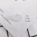 Detailed view of 15.5mm translucent acrylic earring with white glitter and 0.58g weight - 2# Semi-transparent White Glitter