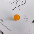 Detail of 15.5mm translucent orange acrylic round earring stud with fine glitter flakes - 3# Orange Glitter