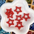 Perles rouges en forme d'étoile avec strass pour création de bijoux DIY et artisanat - Étoile / 35x35x6mm / Rouge