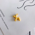 Detailed close-up of a bright yellow balloon dog charm with a smooth glossy finish - Yellow (2#)